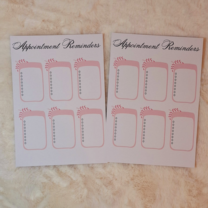 Reminder Sheets