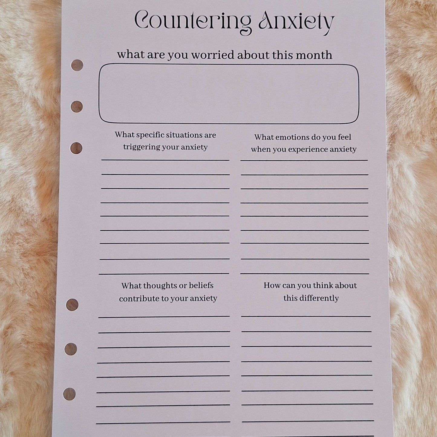 Mental Health Journal sheets