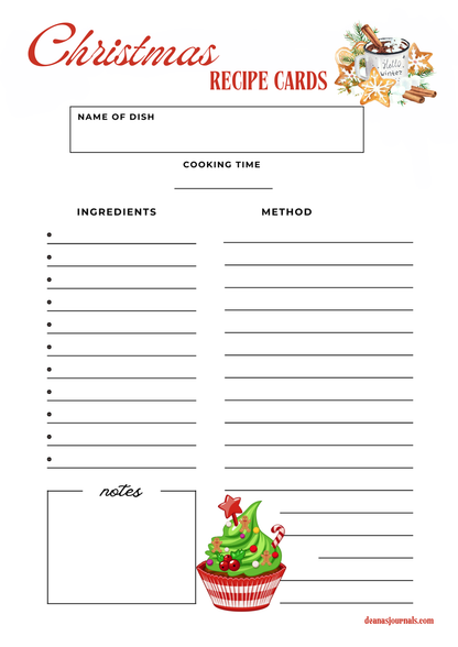 Christmas Recipe Cards
