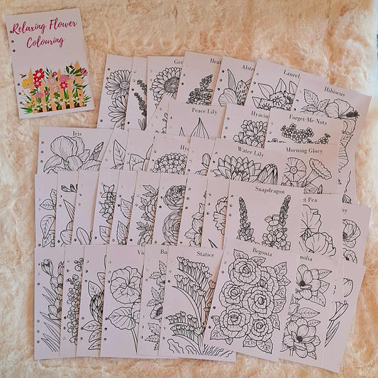 Flower colouring sheets