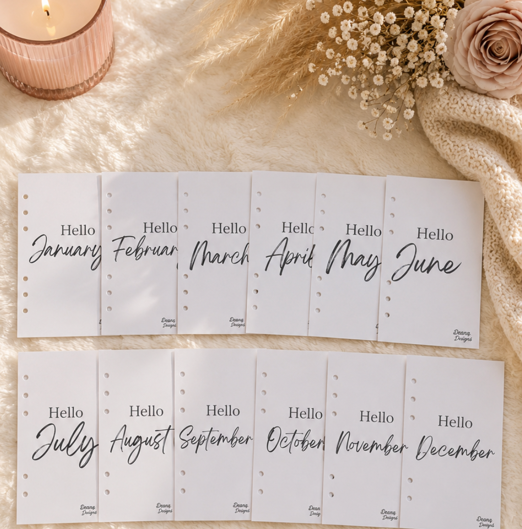 Monthly Spread sheets